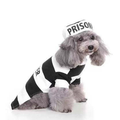 The Pet Life Striped Retro Inmate Prisoner Dog Costume is convenient and machine washable. - Wolldi