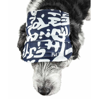 Pet Life 'Bone Cappa' Graffiti Dog Hat: UV protection, adjustable strap, multiple sizes. - Wolldi