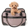 Mesh-sided pet carrier with built-in leash holder Transport