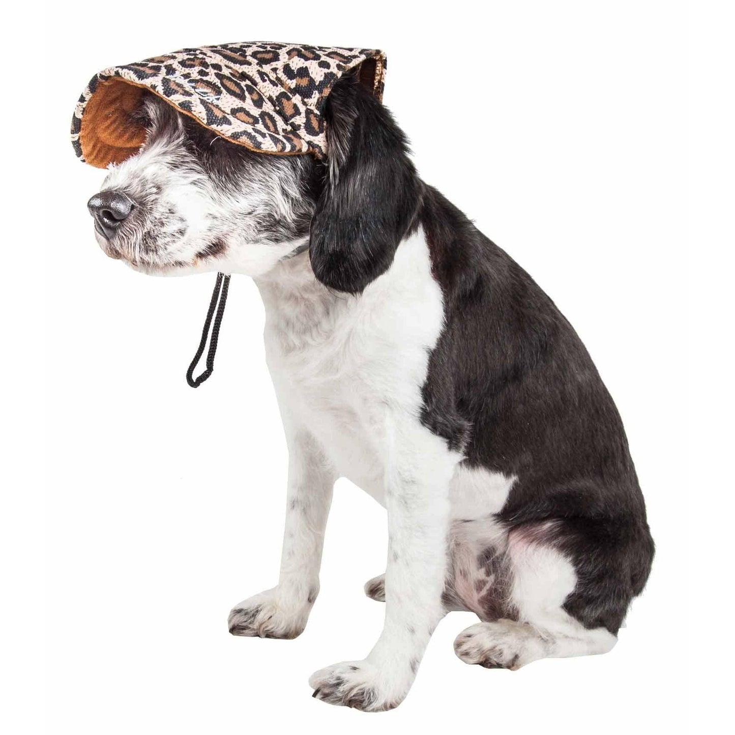 The 'Cheetah Bonita' Dog Hat provides adjustable UV protection with a fashionable cheetah pattern. - Wolldi