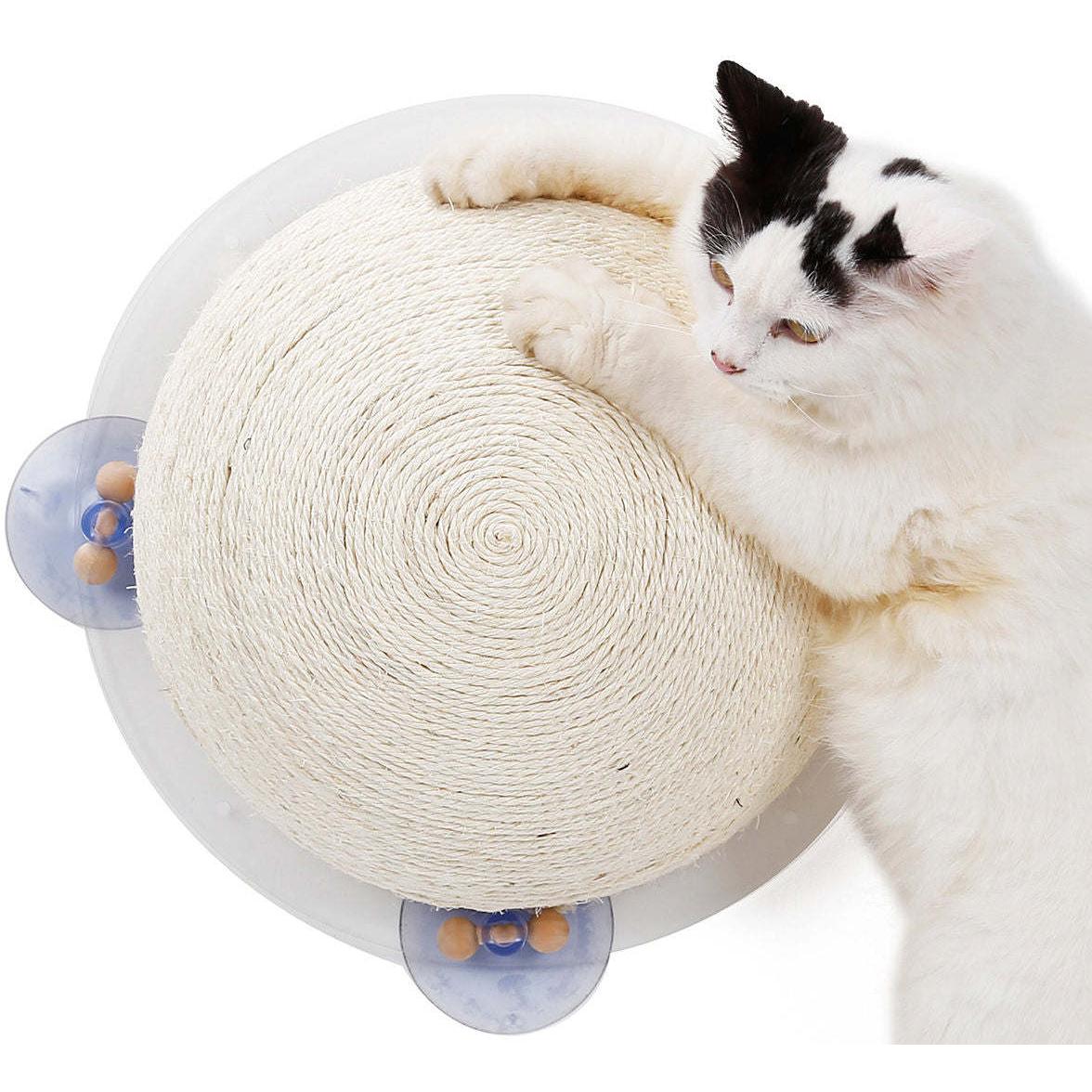 The Pet Life 'Stick N' Claw' is a compact and durable cat scratcher with suction cups. - Wolldi