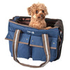 Canvas Pet Carrier with Dual-Zipper Closures and Storage Pouches Transport