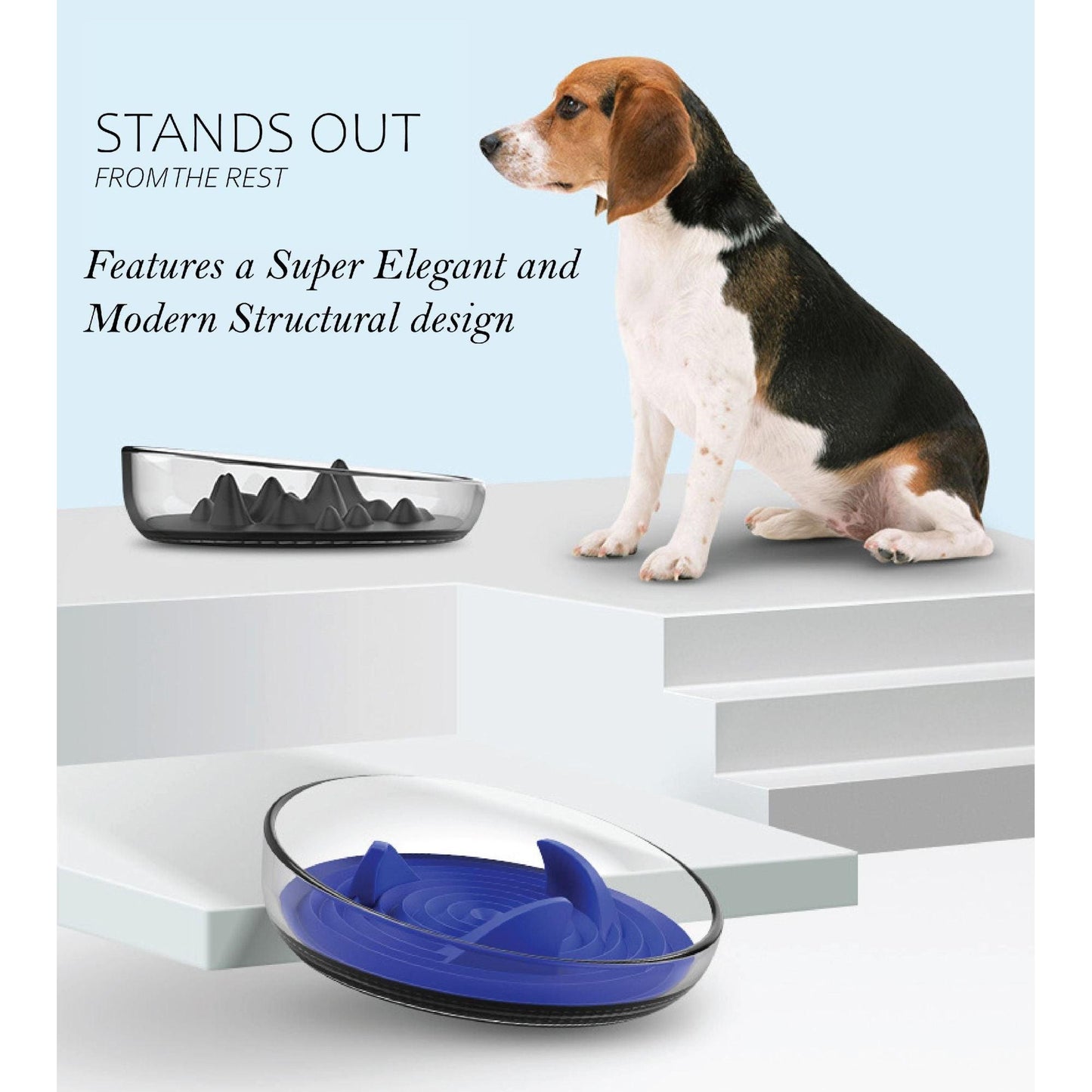 Slow Feeding Pet Bowl with Non-Slip Grip Dishes