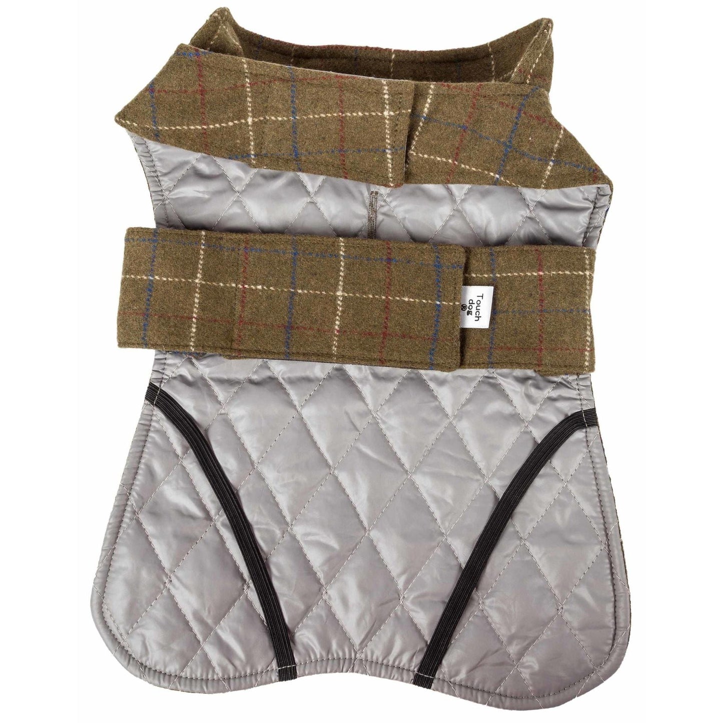 Plaid reversible dog jacket with mat