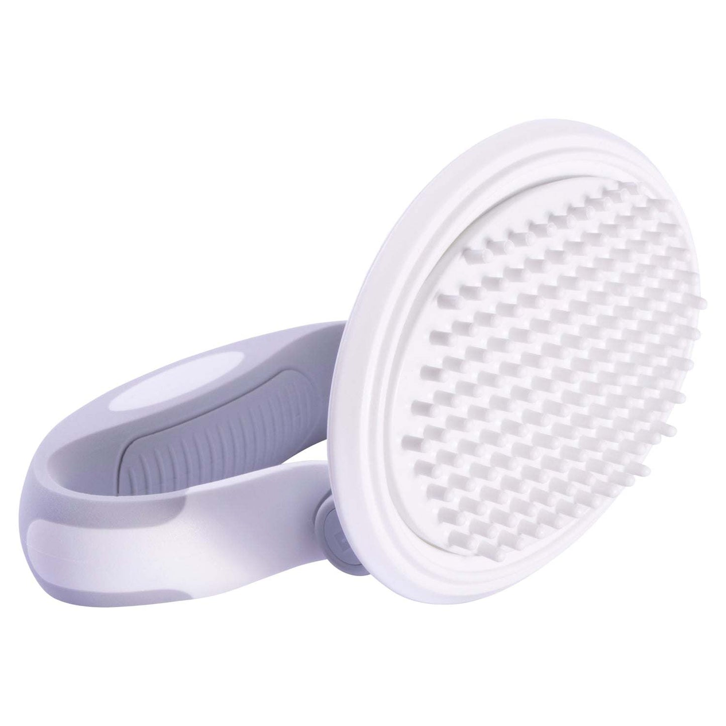 The Pet Life 'Gyrater' Swivel Travel Silicone Cat Brush is compact and perfect for travel, with customizable handle options. - Wolldi