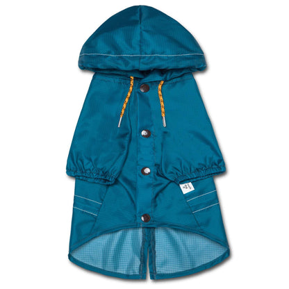 The Touchdog Split-Vent Designer Waterproof Dog Raincoat is a stylish and adjustable raincoat with reflective stitching for night visibility. - Wolldi