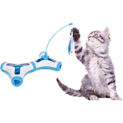 Pet Life Kitty-Tease Cat Toy: Interactive puzzle tunnel with feathered cat teaser for cognitive play and engagement. - Wolldi