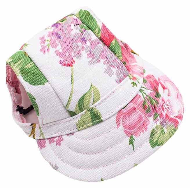 Pet Life 'Botanic Bark' Floral UV Protectant Adjustable Dog Hat with Fashionable Floral Pattern for UV protection. - Wolldi