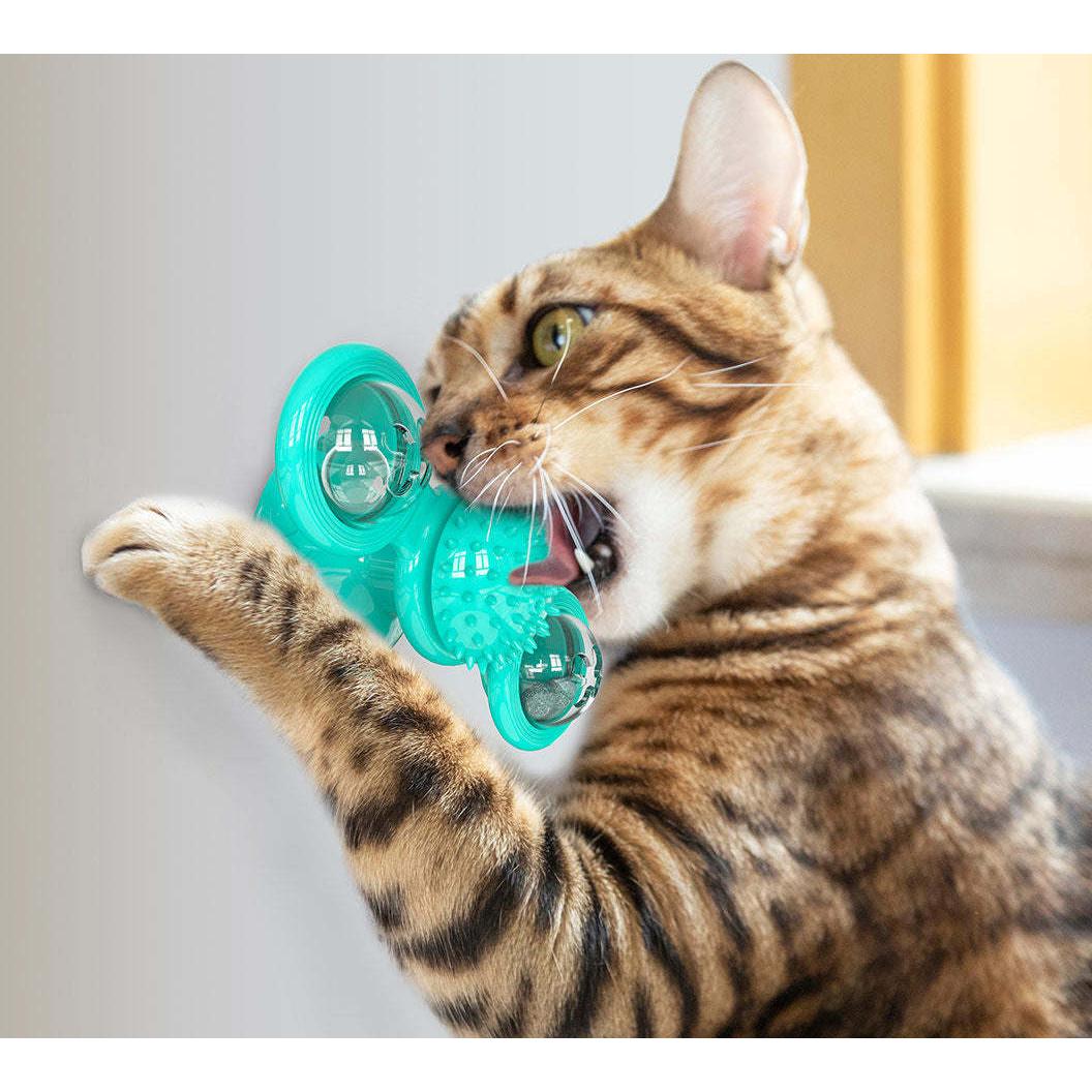 Suction Cat Toy with Catnip and LED Ball