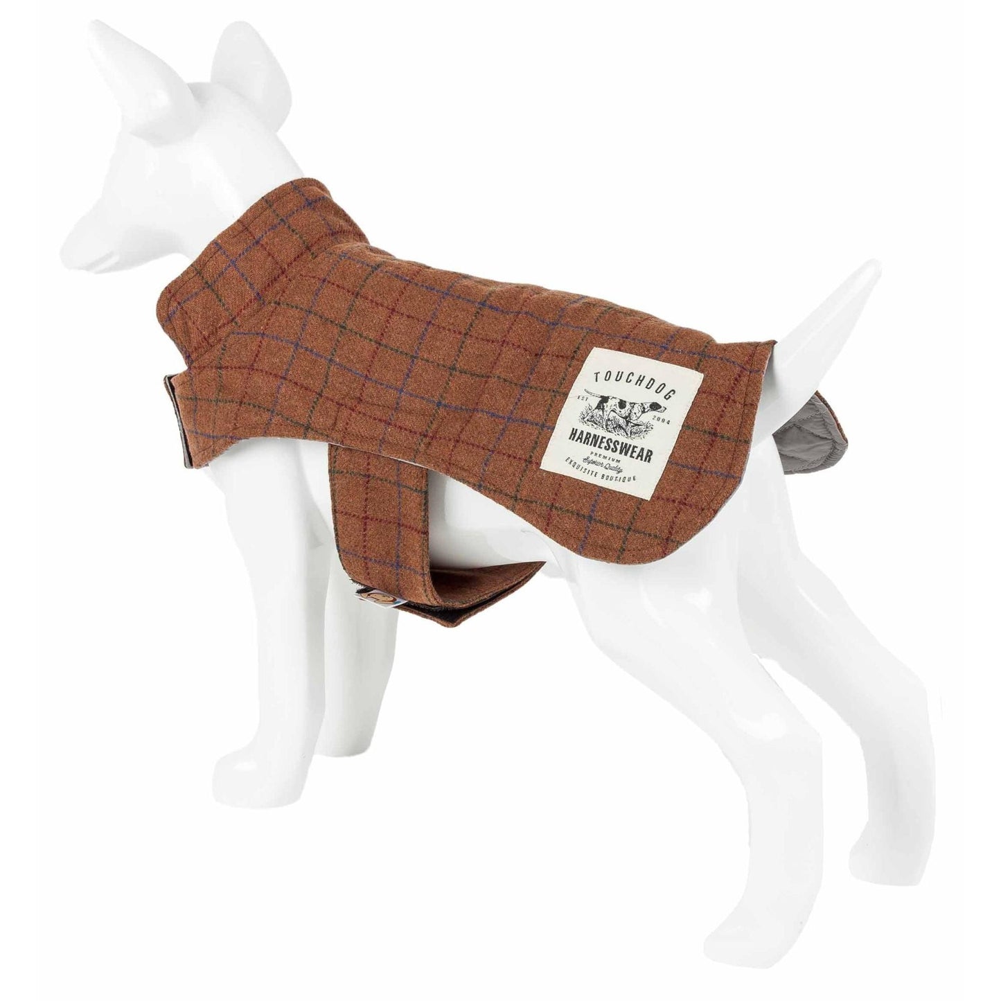 Plaid reversible dog jacket with mat