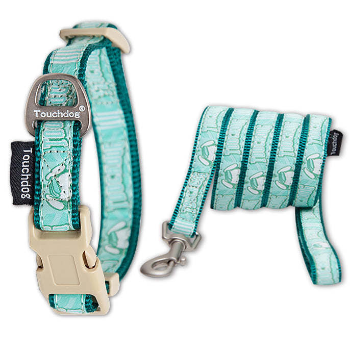 Touchdog 'Funny Bun' Tough Stitched Collar and Leash: Durable, Adjustable, and Stylish. - Wolldi