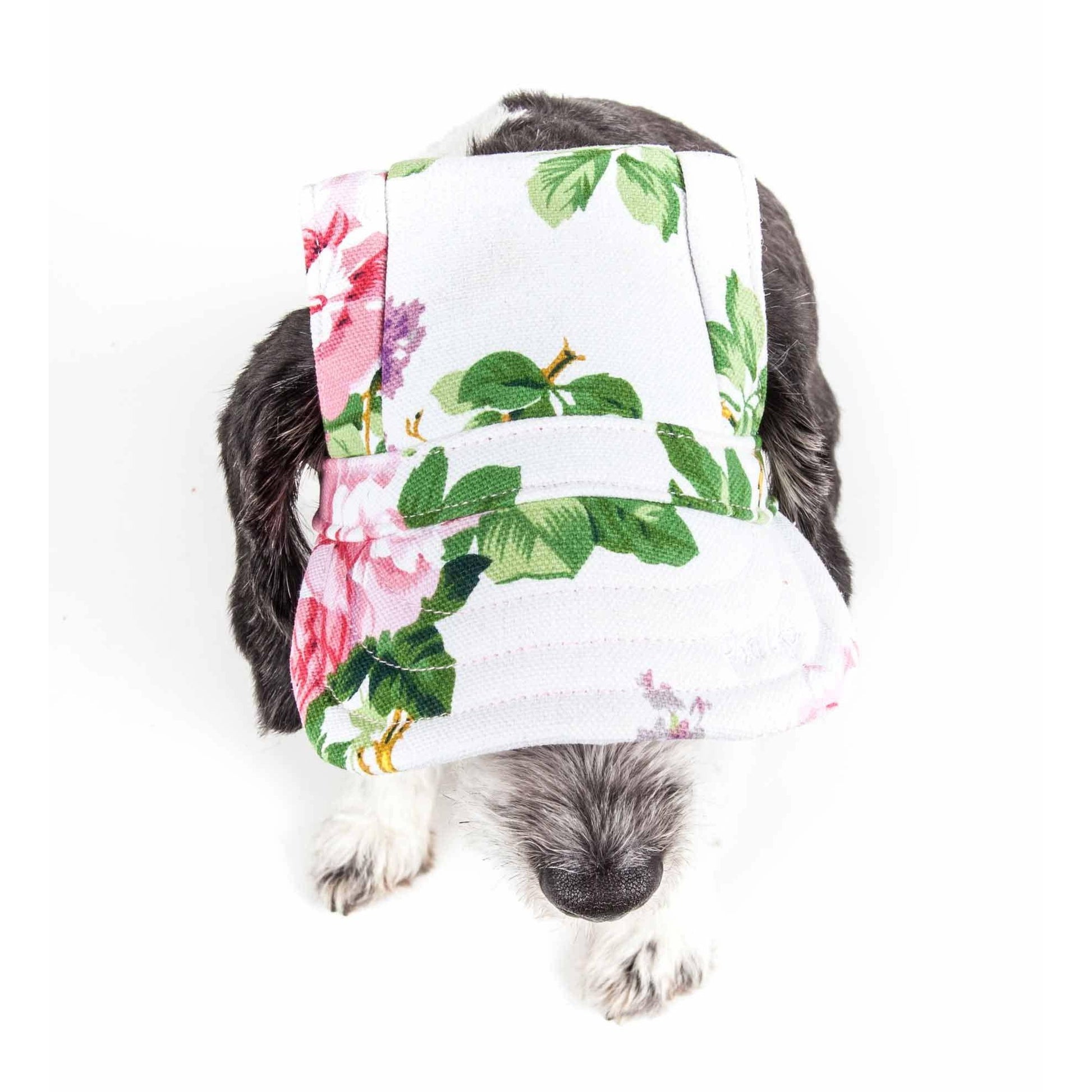 Pet Life 'Botanic Bark' Floral UV Protectant Adjustable Dog Hat with Fashionable Floral Pattern for UV protection. - Wolldi