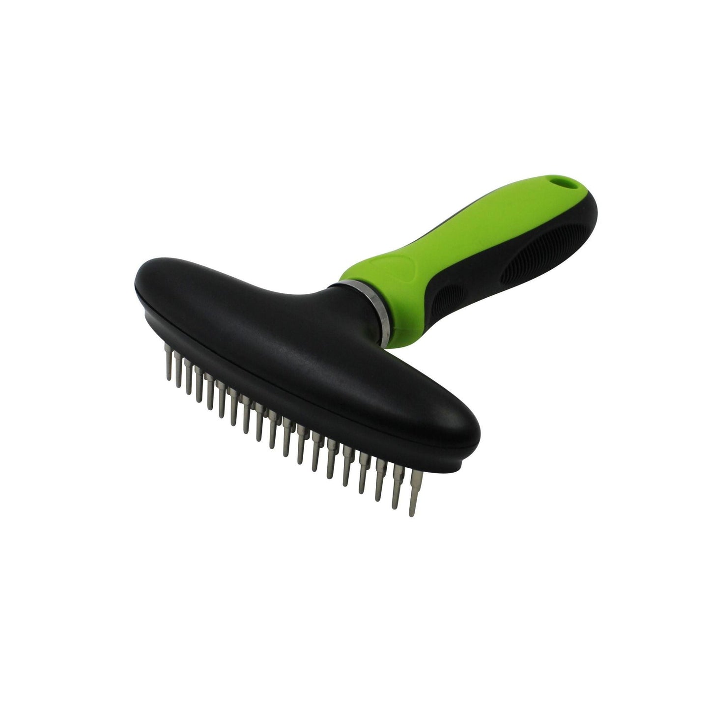 The Pet Life Flex Series Dual-Row Grooming Rake is a durable comb that easily removes knots and smoothens fur. - Wolldi