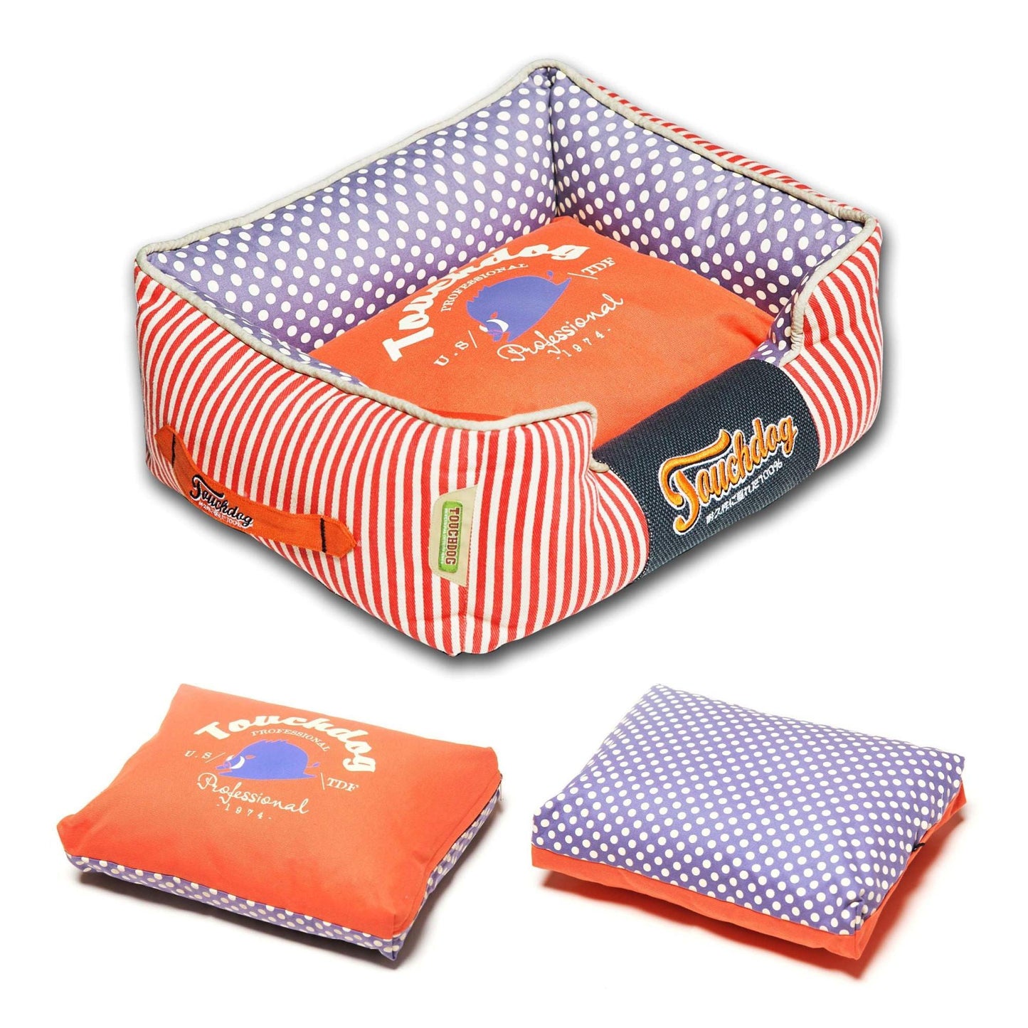 Reversible machine-washable dog bed