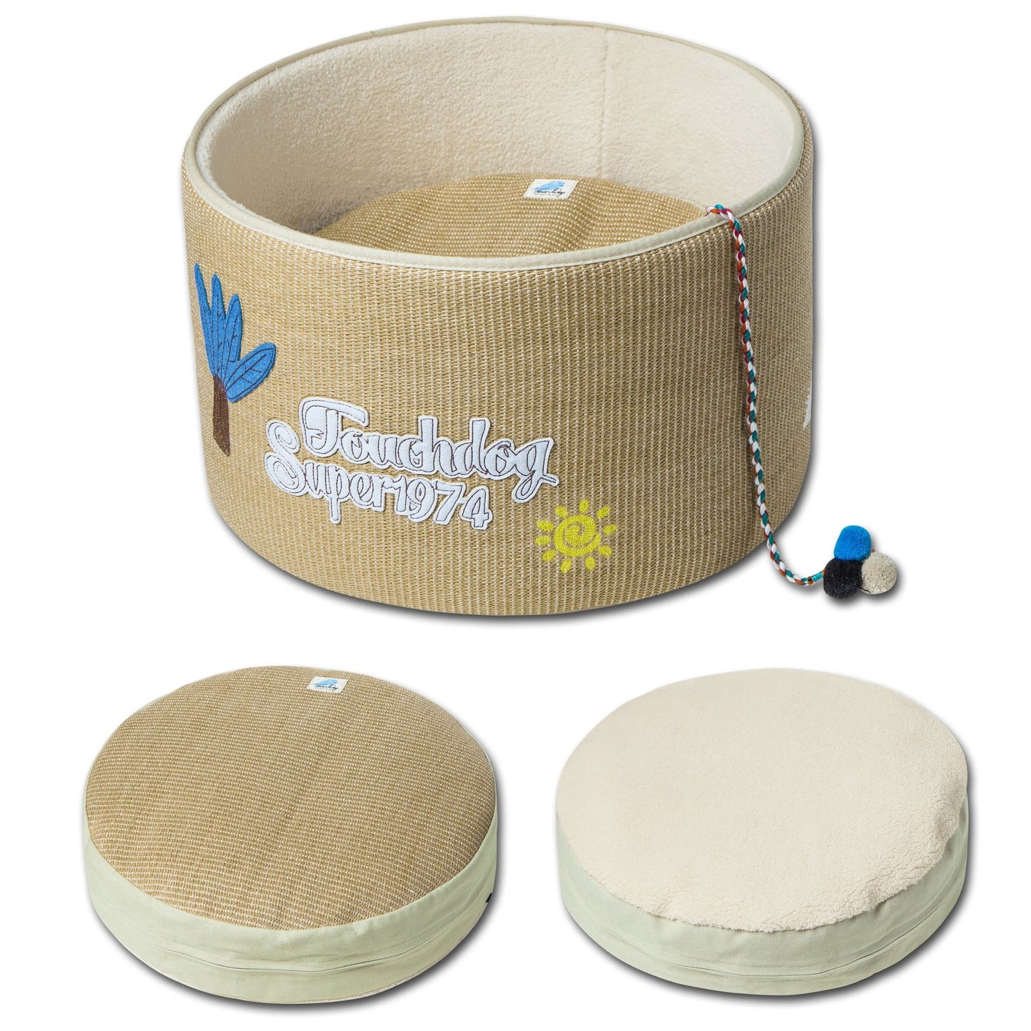 Durable, comfortable cat bed with scratch-proof exterior and machine washable cushion. - Wolldi