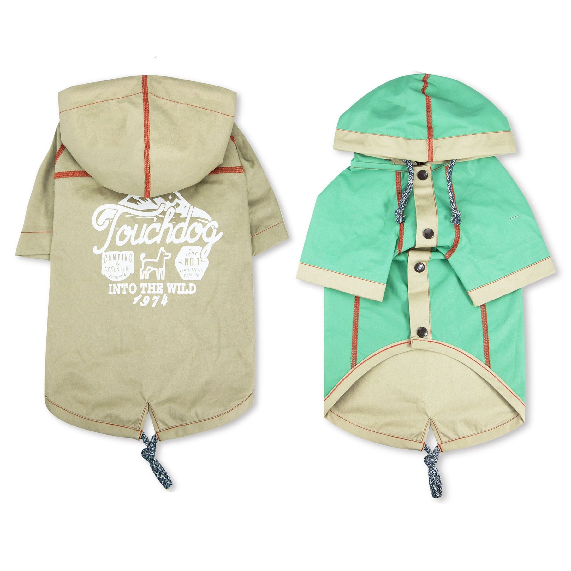 The Touchdog 'Cloudburst' Waterproof Reversible Dog Raincoat is adjustable, waterproof, and stylish. - Wolldi