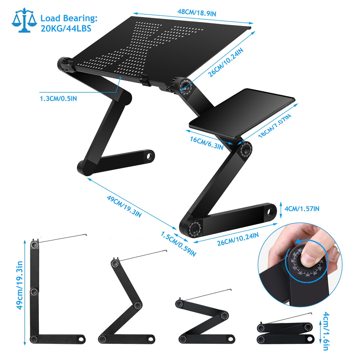 Foldable adjustable laptop table HomeStyle