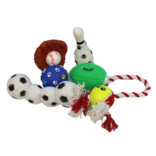 Sports Themed Pet Toy Set Playtime