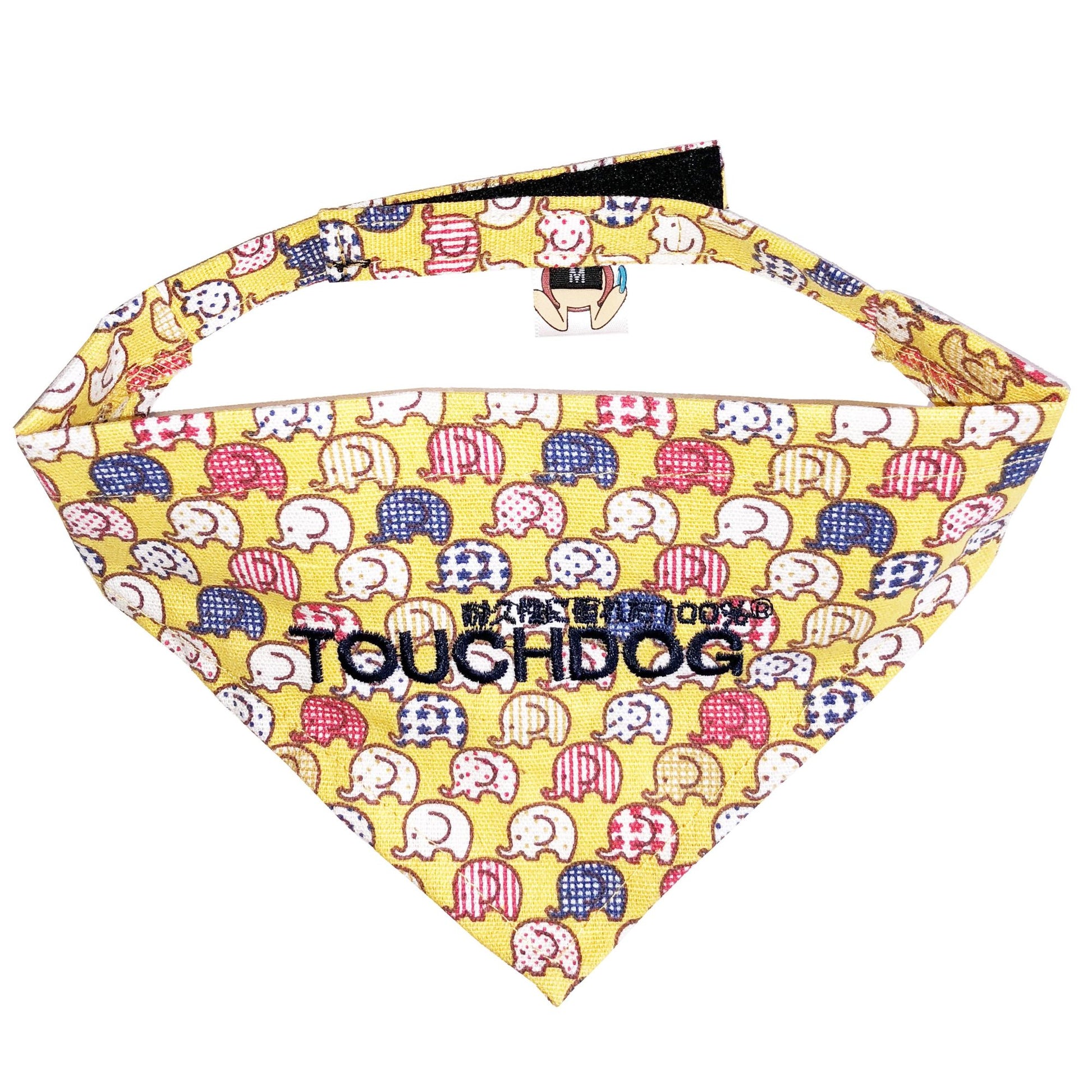 Fashionable and durable dog bandana with easy Velcro closure and stylish print. - Wolldi