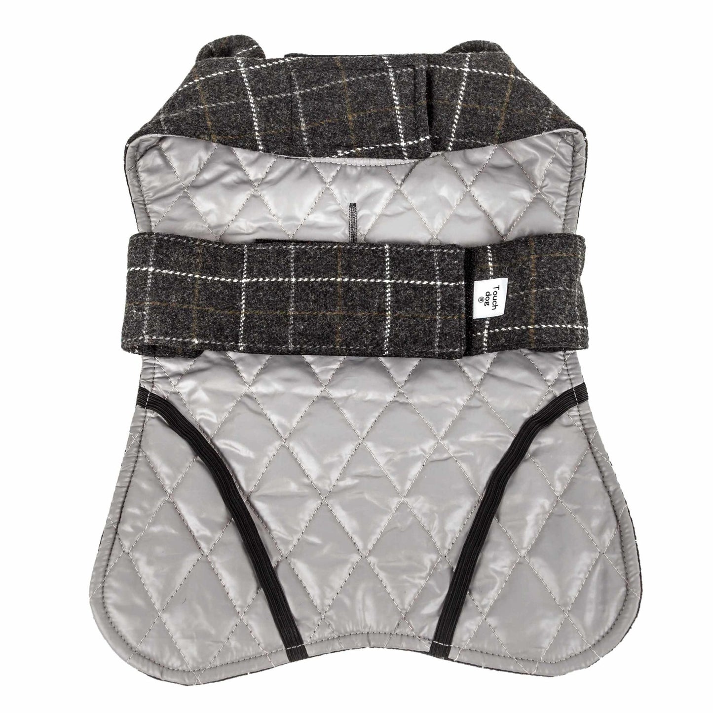 Plaid reversible dog jacket with mat