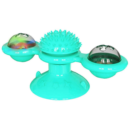 Suction Cat Toy with Catnip and LED Ball