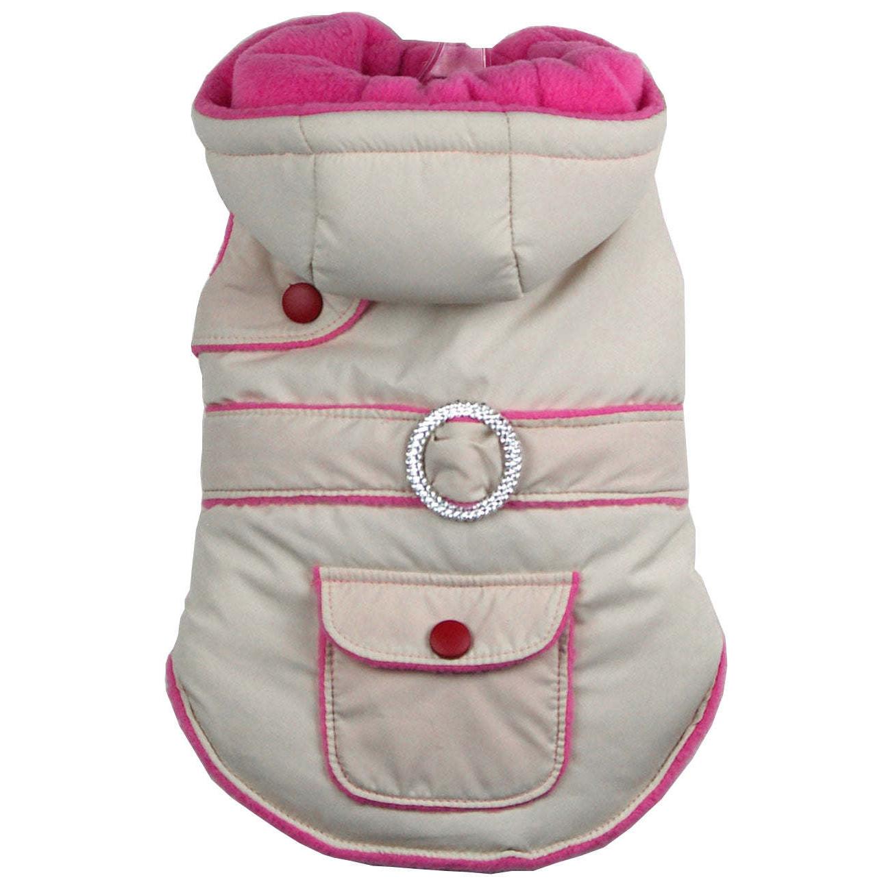 Warm Insulated Pet Jacket with Diamond Buckle Design Fashion