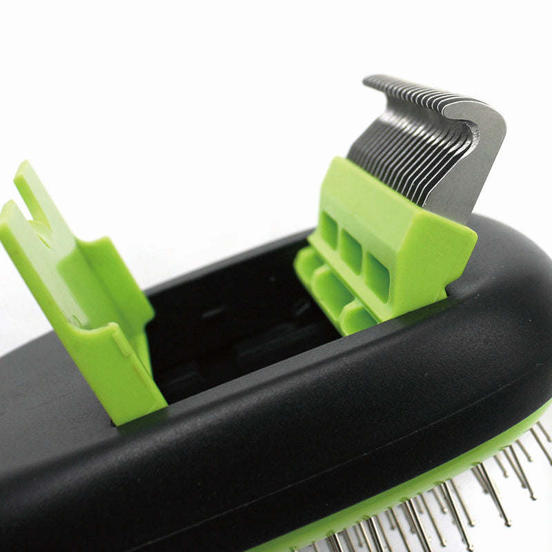 The Pet Life 'Conversion' 5-in-1 Grooming Tool is a versatile, easy-to-use pet comb with interchangeable brushes for all breeds and hair types. - Wolldi