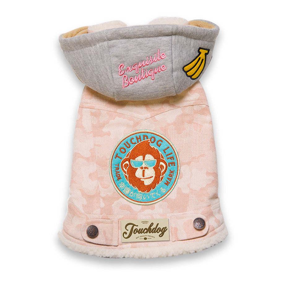 Stylish Denim Pet Dog Jacket with Sherpa Trim