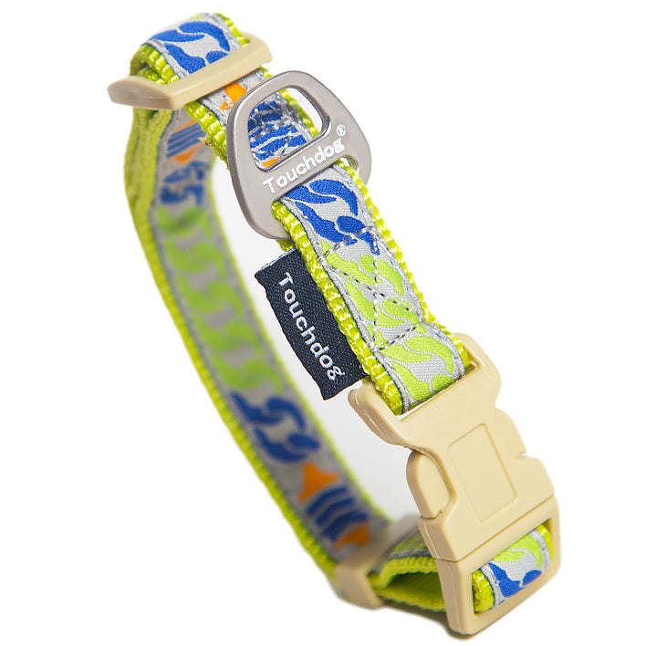 Touchdog 'Chain Printed' Tough Stitched Collar and Leash - Durable, stylish, adjustable, and available in various sizes and colors. - Wolldi