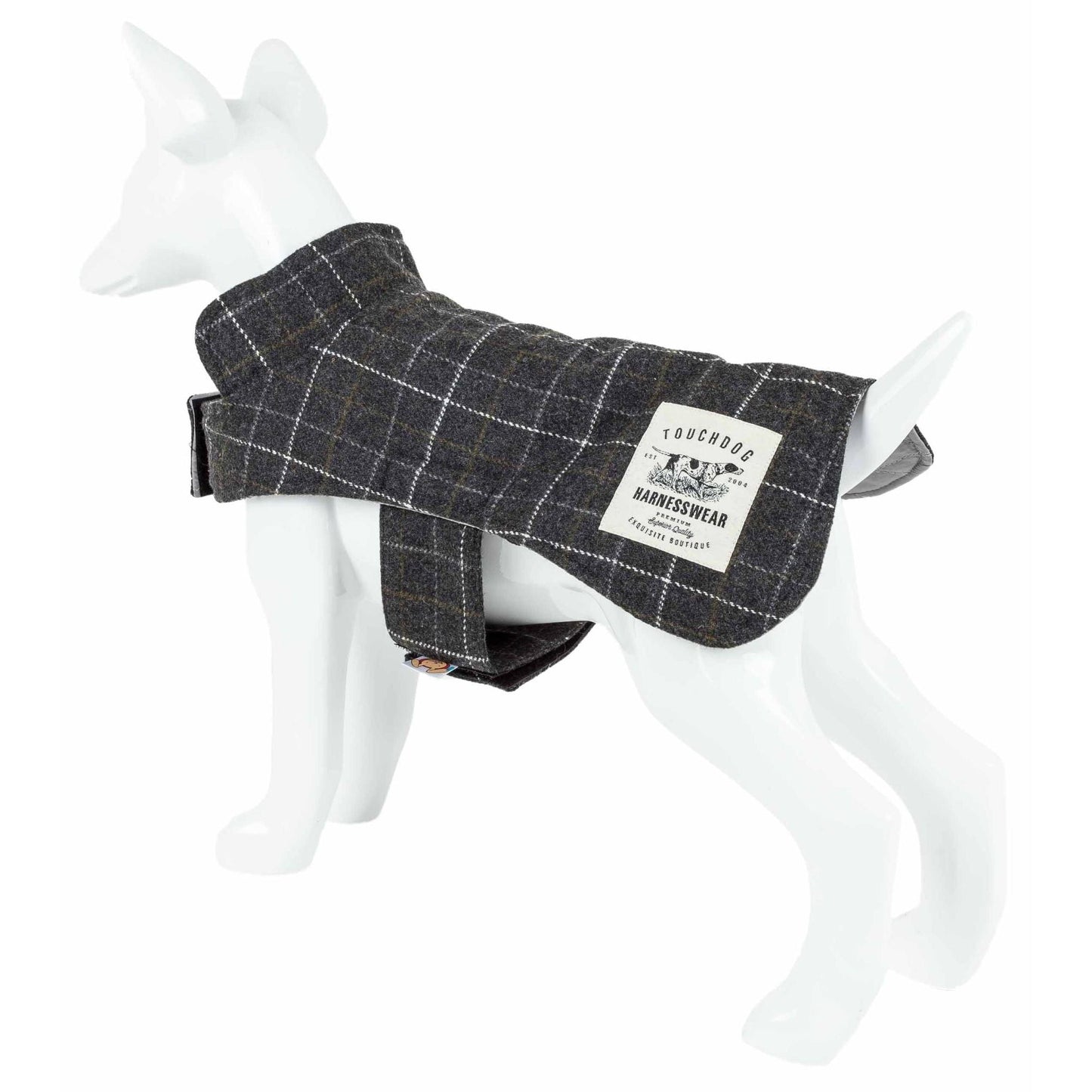 Plaid reversible dog jacket with mat