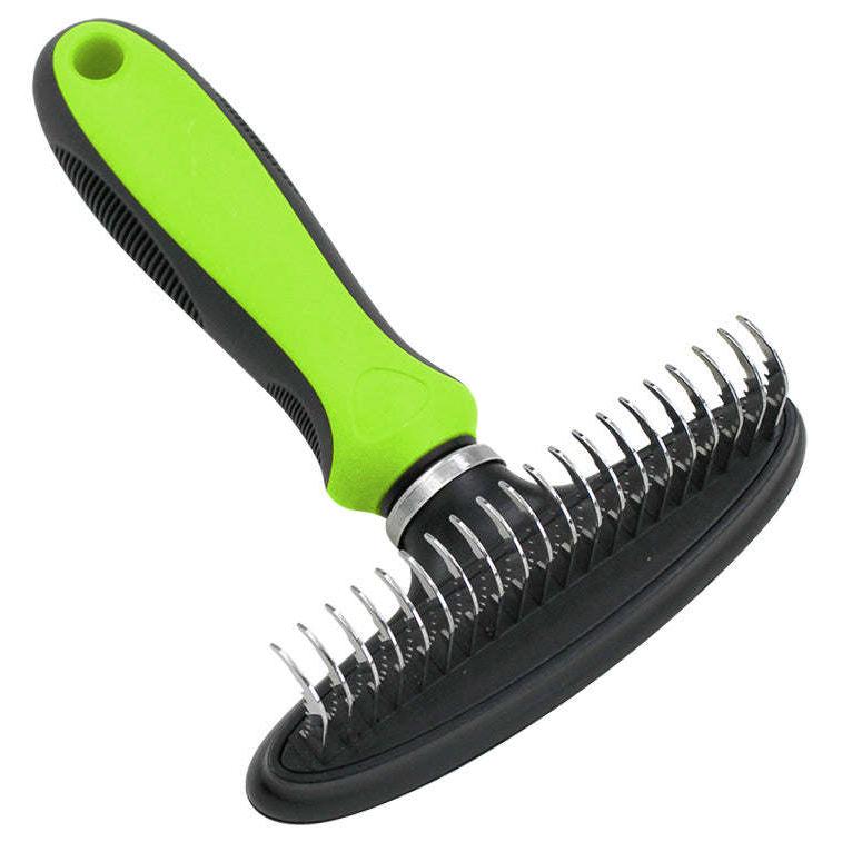 The Pet Life Flex Series Undercoat Dematter is a durable grooming rake that removes mats and tangles with ease. - Wolldi