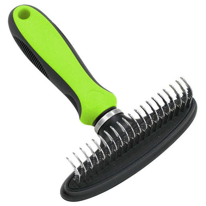 The Pet Life Flex Series Undercoat Dematter is a durable grooming rake that removes mats and tangles with ease. - Wolldi