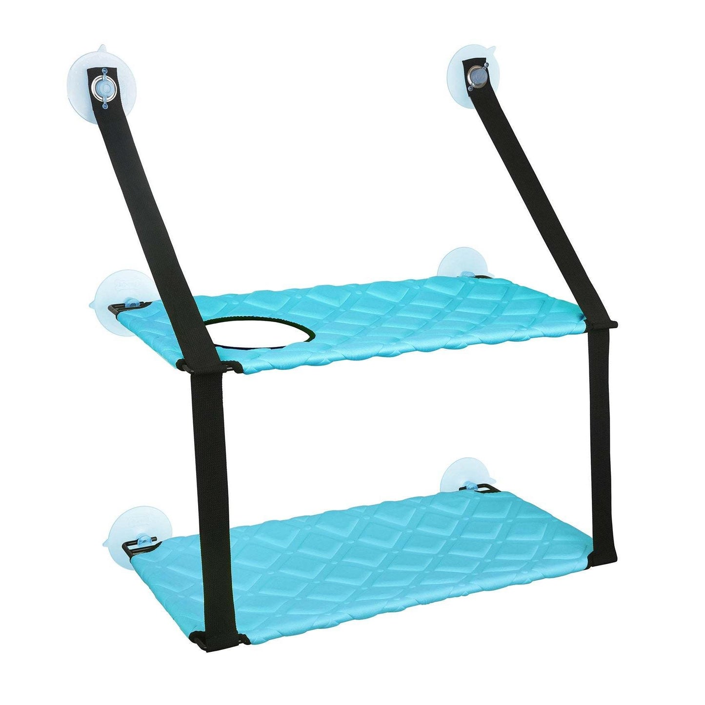 The Cat Laze is a suction cupped dual-leveled cat lounger that saves space. - Wolldi