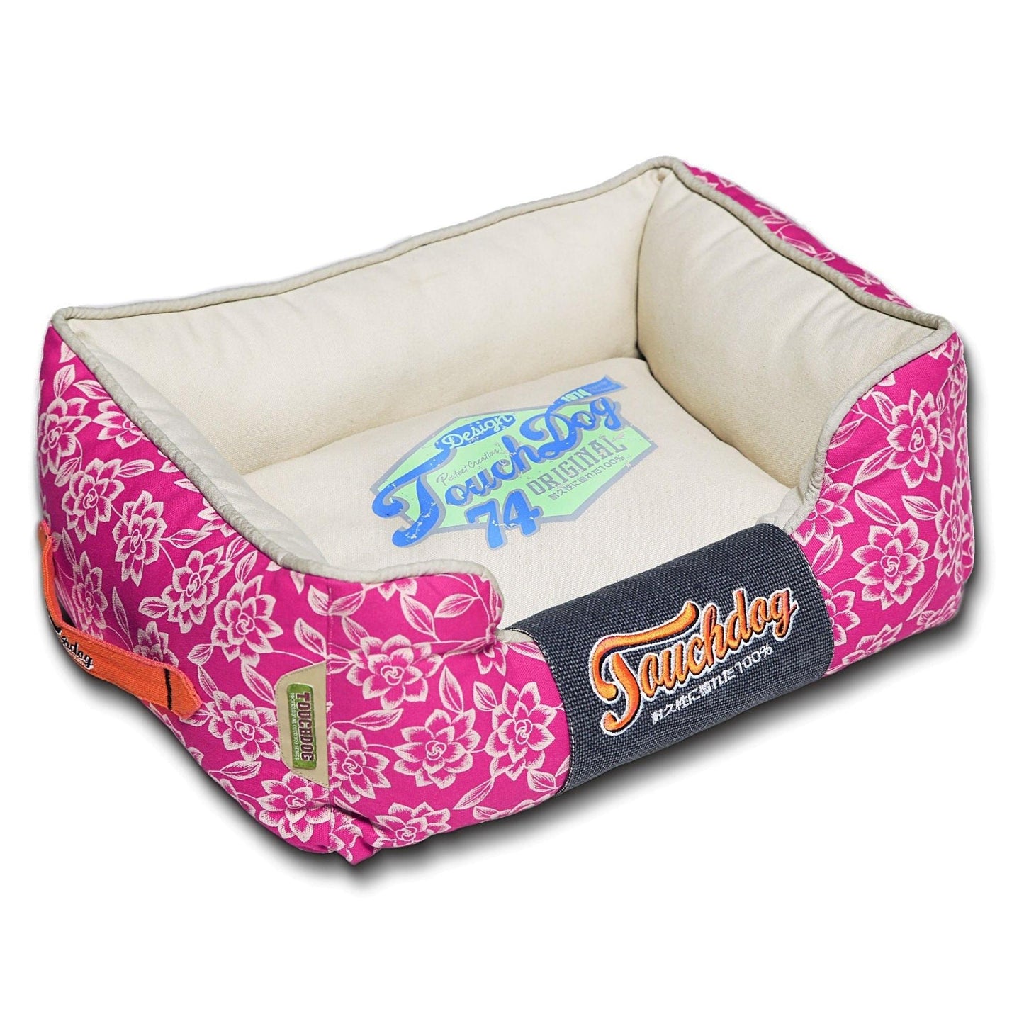 Rectangular dog bed with reversible cushion