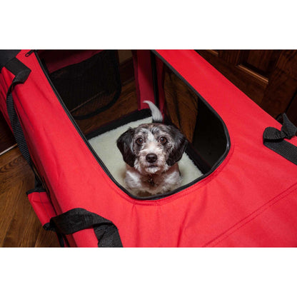 Collapsible Pet Crate with Built-In Tray and Leash Securer Transport