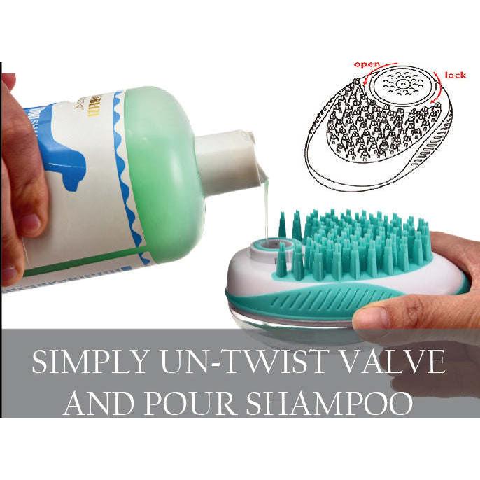 The Pet Life 'Swasher' brush dispenses shampoo while massaging and grooming. - Wolldi