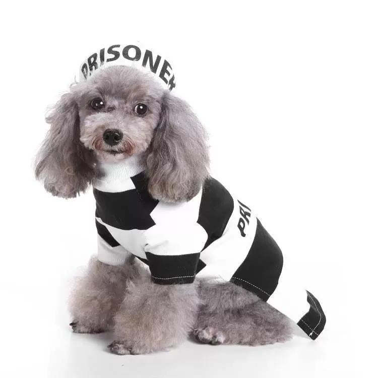 The Pet Life Striped Retro Inmate Prisoner Dog Costume is convenient and machine washable. - Wolldi