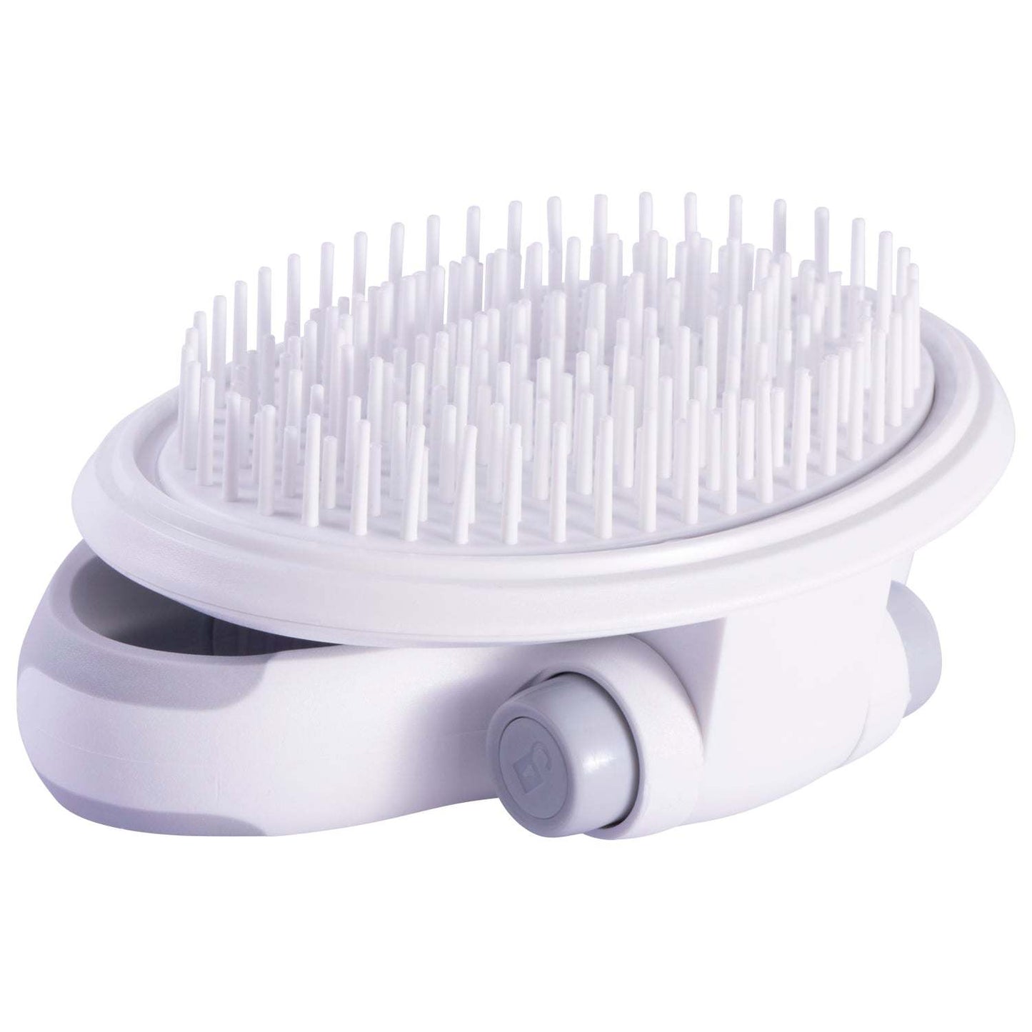 The Pet Life 'Gyrater' Swivel Travel Soft Pin Brush is compact, gentle, and perfect for travel. - Wolldi