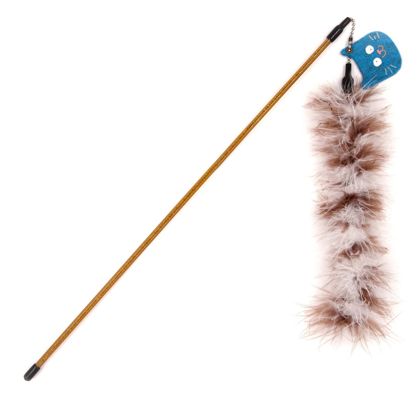 Touchcat Tail-Feather Teaser: Glitter wand, dual cords, fox-tail design, multiple colors. - Wolldi