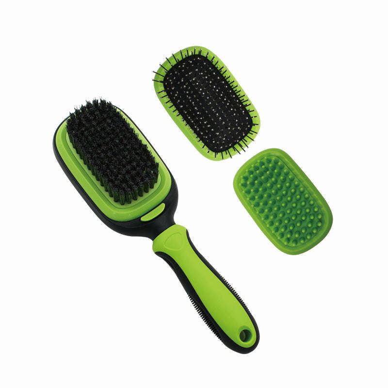 The Pet Life 'Conversion' 5-in-1 Grooming Tool is a versatile, easy-to-use pet comb with interchangeable brushes for all breeds and hair types. - Wolldi