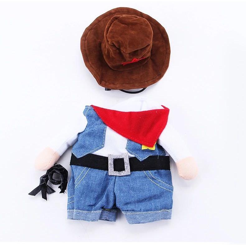 The Pet Life 'Rodeo Bones' Cowboy Pet Dog Costume is a 2-piece uniform set with a cowboy hat, making your dog look like a walking cowboy! - Wolldi