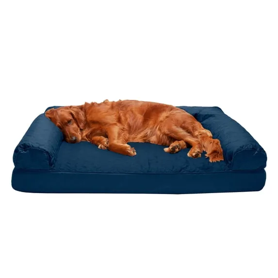 FurHaven Quilted Orthopedic Sofa Pet Bed — Navy, Jumbo